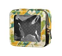 Underwater Creatures - Piccola borsa per il trucco con stella marina e cavalluccio marino per borsa per la cura della pelle organizer per cosmetici da donna, Trifoglio e Pois, 1 Size