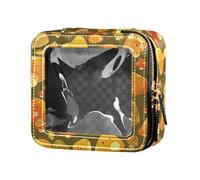 Underwater Creatures - Piccola borsa per il trucco con stella marina e cavalluccio marino per borsa per la cura della pelle organizer per cosmetici da donna, Disegno del modello del fungo Safari