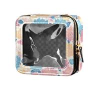 Underwater Creatures - Piccola borsa per il trucco con stella marina e cavalluccio marino per borsa per la cura della pelle organizer per cosmetici da donna, Underwater Creatures - Cavallo marino