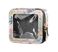 Underwater Creatures - Piccola borsa per il trucco con stella marina e cavalluccio marino per borsa per la cura della pelle organizer per cosmetici da donna, Stampa Tigri, Taglia unica