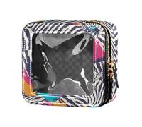 Underwater Creatures - Piccola borsa per il trucco con stella marina e cavalluccio marino per borsa per la cura della pelle organizer per cosmetici da donna, Tigri Animale Stampa Animale, Taglia unica