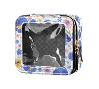 Underwater Creatures - Piccola borsa per il trucco con stella marina e cavalluccio marino per borsa per la cura della pelle organizer per cosmetici da donna, Il Giardino Tricolore Viola Del Pensiero