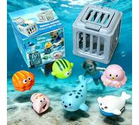 Underwater Dive Rescue Toys - Diving Pool Toys, Diving Cages Toy with Animals Floating, Dive Treasure Hunt Water Play for Swim Training, Beach Lake Bath Summer Party Gift for 3-12 Year Old Boys Girls