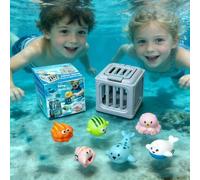 Underwater Dive Rescue Toys - Diving Pool Toys, Diving Cages Toy with Animals Floating, Dive Treasure Hunt Water Play for Swim Training, Beach Lake Bath Summer Party Gift for 3-12 Year Old Boys Girls