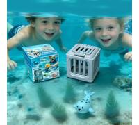 Underwater Dive Rescue Toys, Pool Diving Toys with Storage Fish Box & Floating Animals, Colorful Animal Pool Sinkies Swimming Training Game,Fun Summer Swimming Training Game for Boys and Girls