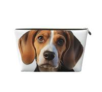 Underwater Marine Life - Trousse in pelle per cosmetici, portatile, di grande capacità, adatta per uso quotidiano e in viaggio, Simpatico cane beagle, Taglia unica