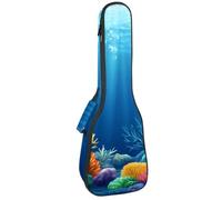 Underwater Ocean Coral Reef - Custodia per ukulele da concerto, con custodia, impermeabile, imbottitura in spugna spessa 1 cm, Multicolore 01, 25.9x9x3.1in/66x23x8cm, Organizer per borse