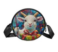 Underwater Shark Small Crossbody Bags Mobile Phone Wallet Bags con grande capacità e tracolla regolabile per donne e ragazze, Capra di Natale, 7x1.8 in