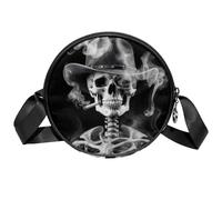 Underwater Shark Small Crossbody Bags Mobile Phone Wallet Bags con grande capacità e tracolla regolabile per donne e ragazze, Scheletro fumatori, 7x1.8 in