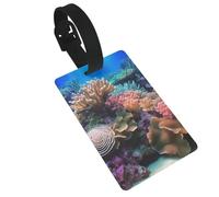 Underwater World, etichette per bagagli con stampa corallo per valigie, etichette da viaggio, graziose etichette per valigie, etichette per bagagli e valigie, etichette identificative per donne e