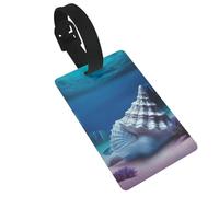 Underwater World - Etichette per bagagli con stampa di conchiglie per valigie Etichette da viaggio carine e uniche per valigie, etichette per bagagli per donne e uomini
