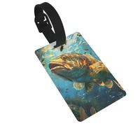 Underwater World Hd Fish Print Etichetta per bagagli in PVC portatile etichette per bagagli per valigie Tag valigia per borsa da viaggio valigia
