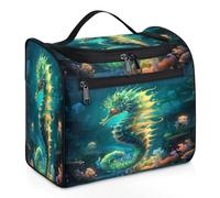 Underwater World Ocean Seahorse Travel Makeup Bag per donne, uomini, ragazze e ragazzi, 11,2 L Toiletry Wash Pouch Bag Hanging Toiletries Cosmetic Organizer Shower Bags, Colore, XL, Organizer per