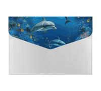 Underwater World - Organizer per documenti a fisarmonica, con 6 tasche, con etichette, cartelle da viaggio in plastica con chiusura a scatto, 13 pezzi