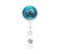 Underwater World - Porta badge retrattile con clip e portachiavi, con clip e portachiavi, resistente, per badge, per impiegati, dottori, infermieri