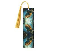 Underwater World, segnalibro rettangolare in legno naturale, con nappe, idea regalo per uomini e donne