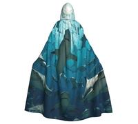 Underwater World-Shark - Mantello con cappuccio da strega per adulti, costume di Halloween con cappuccio