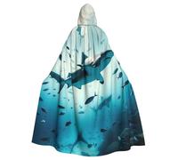 Underwater-World-Sharks - Mantello con cappuccio per strega, per Halloween, per adulti