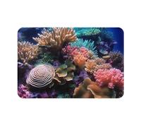 Underwater World, tappeto antiscivolo da bagno, con stampa corallo, tappetino per porta d'ingresso, grande, resistente, per soggiorno, ingresso, camera da letto, taglia unica