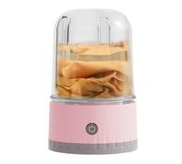 Underwear Washer, Portable Wireless Laundry Machine, Silent MiniWasher, Compact Underwear Cleaning Device, Ideal for Travel, Apartments, Camping, Dormitories, 13x11x20cm Pink White