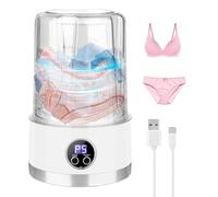 Underwear Washing Machine, Mini Bras Underwear Clothes Washer, 1L Cleaning Double Modes, Appliance Rechargeable for Clothes Socks Underpants T-Shirts and Swimsuits