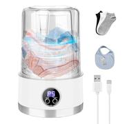 Underwear Washing Machine, Mini Clothes Washer, 1L Capacity with Double Cleaning Modes, Ricaricabile Compact Appliance for Bras, Clothes, Socks, Underpants, T-Shirts, Swimsuits, Travel Use