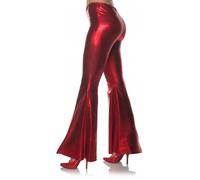 Underwraps 70s Disco Rosso Metallizzato Donna Bell Pantaloni Costume Adulti