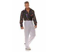 Underwraps Arcobaleno Disco Club 1970s Camicia Adulto Da Costume Halloween 28596