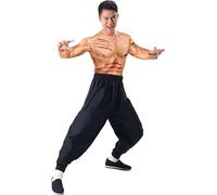 Underwraps Bruce Lee Addominali Arti Marziali Uomo Gung Fu Adulto Halloween