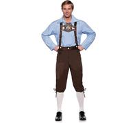 Underwraps Deluxe Lederhosen Marrone da Uomo Birra Costume Halloween Oktoberfest