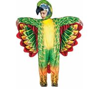 Underwraps Stampato Verde Pappagallo Polly Piume Uccello Animali Bambini Costume