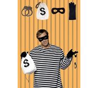 Underwraps Thief Ladro Manette Soldi Rapina Costume Adulti Kit Accessori 30397