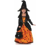 Underwraps Zucca Strega Abito Gatti Bats Bambini Costume Halloween 27668