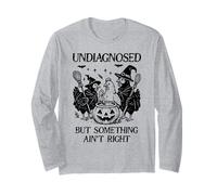 Undiagnosed But Something Aint Right Funny Chicken Halloween Maglia a Manica