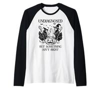 Undiagnosed But Something Aint Right Funny Chicken Halloween Maglia con Maniche Raglan