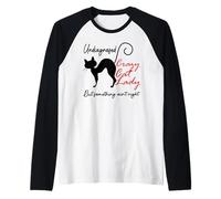 Undiagnosed But Something Ain't Right Funny Crazy Cat Lady Maglia con Maniche Raglan