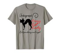Undiagnosed But Something Ain't Right Funny Crazy Cat Lady Maglietta