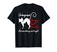Undiagnosed But Something Aint Right Funny Crazy Cat Lady Maglietta