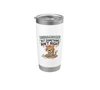 Undiagnosed But Something Ain't Right Grumpy Funny Cat Bicchiere termico in acciaio inox doppia parete