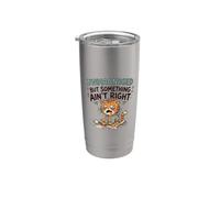 Undiagnosed But Something Ain't Right Grumpy Funny Cat Bicchiere termico in acciaio inox doppia parete