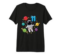 Undicesimo Compleanno Astronauta Pianeti 11° Carino Spazio Adorabile Maglietta Premium