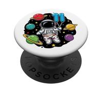 Undicesimo Compleanno Astronauta Pianeti 11° Carino Spazio Adorabile PopSockets PopGrip Adesivo