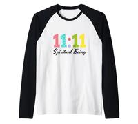 Undici 11 Essere Spirituale 1111 Sincronicità del Tempo degli Angeli Maglia con Maniche Raglan