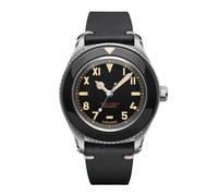 Undone Basecamp Cali Vintage Automatico Acciaio Nero Pelle Orologio Uomo