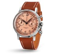 UNDONE Vintage Salmon 40mm Cronografo Personalizzabile con Cinturino in Pelle Marrone e Quadrante Salmone Orologio da Polso Vintage per Uomo, Salmone , Urban