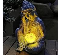 Undr Zen Buddha Statua Solare LED Giardino Scultura Meditativa Decor Preghiera Seduto Sakyamuni Buddha Figura per Cortile Giardino Patio Deck Ingresso Casa Corridoio
