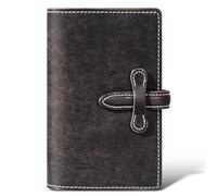 une diffe Porta passaporto in pelle per viaggi donne e uomini, slot per carte di blocco RFID, pelle pieno fiore con fibbia magica, tasca per carta d'imbarco, portafoglio passaporto retrò, Grigio scuro