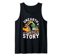 Unearth A Story Dinosaur Escavatore Attrezzature per l'edilizia Canotta
