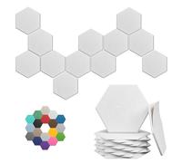UNECHO Confezione da 12 pannelli acustici esagonali autoadesivi ad alta densità, adatti per studi di registrazione, camere da letto, 30,5 x 25,4 x 1 cm