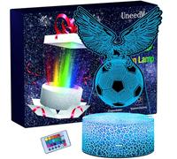 UneedMe lampada pallone da calcio,lampada illusione 3d,lampada comodino bambini,regali bambino 8 anni calcio regali,Telecomando 16 Cambia Colore Dimmerabile,regali per chi ama il calcio,regalo natale